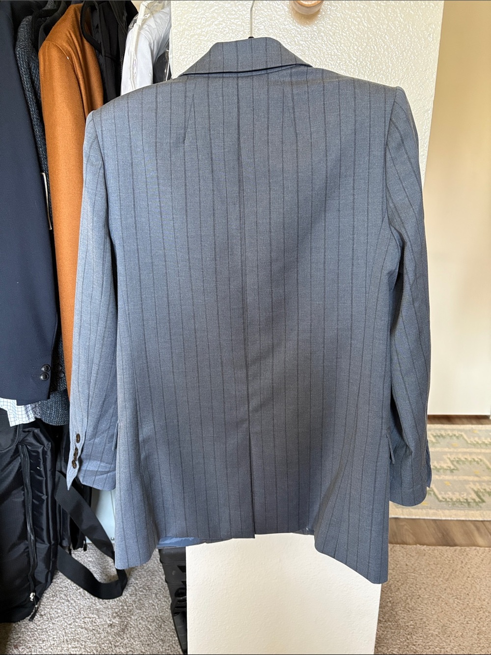 Madewell Light Gray Pinstripe Single-Button Blazer - Picture 6 of 6